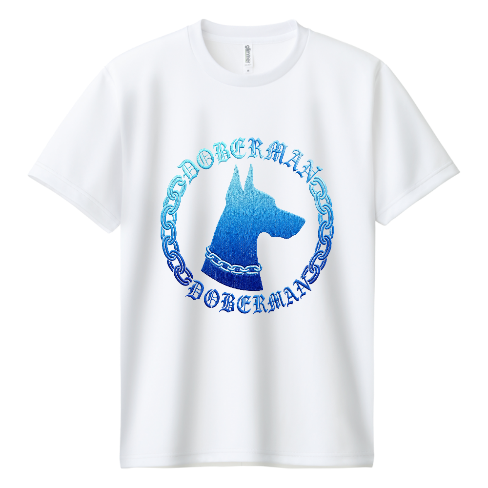 BLUE EDITION DOBERMAN AQUA IMPERIAL ― Blue Ocean Luxury Collection ― 深い海を思わせるブルーグラデーションと、力強いドーベルマンシルエット。 冷静さ・知性・王者の風格を表現したプレミアムデザイン。 爽やかでありながら存在感のある、夏にも映える一枚。
