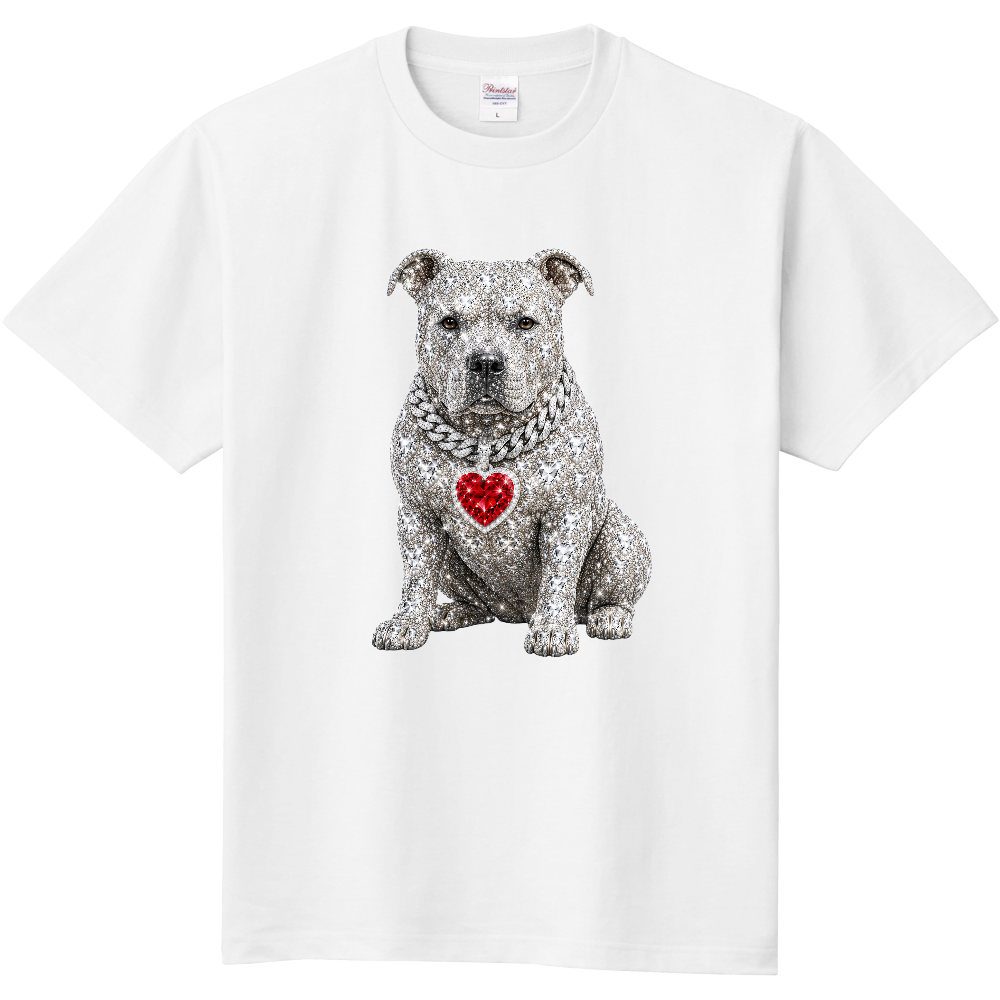 PITBULL RED HEART LEGEND 意味：揺るぎない強さと守護の伝説 力強さと優しさを併せ持つピットブル。 鋼のような存在感と、家族を守る深い愛情をレッドダイヤモンドのハートで表現。