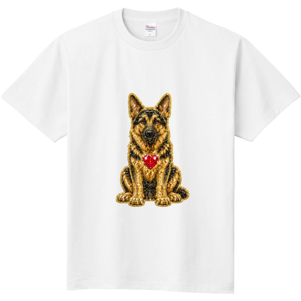 CRYSTAL HEART GERMAN SHEPHERD — Guardian Edition — 意味: 「守護者として輝く誇り」 高い知性と勇敢な精神を持つジャーマンシェパード。 ゴールドクリスタルの輝きで、信頼・忠誠・家族を守る強い絆を表現したデザイン。