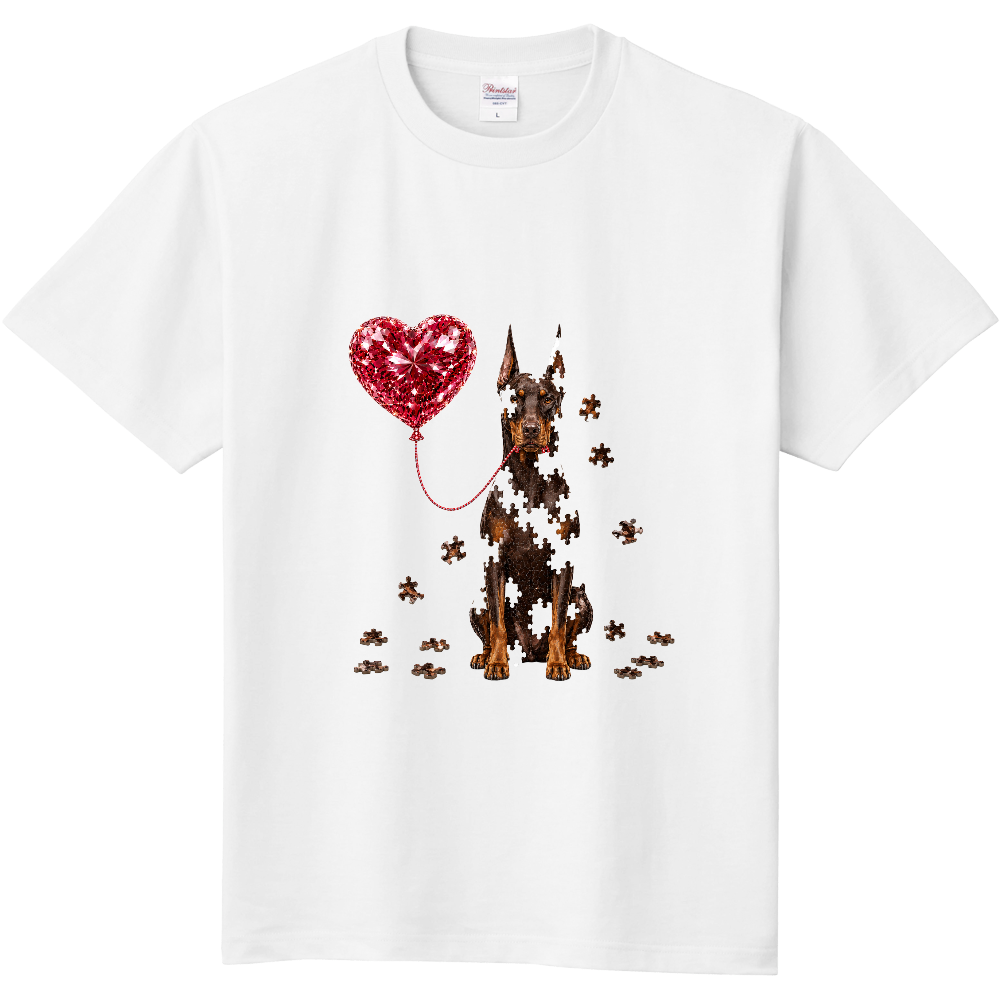 DOBERMAN ROYAL HEART — ドーベルマン ロイヤルハート — 意味:気品ある忠誠心・王者の愛 洗練されたスタイルと高い知性を持つドーベルマン。 鋭い存在感と深い忠誠心を、ラグジュアリーなパズルデザインで表現。