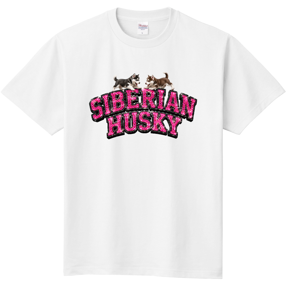 SIBERIAN HUSKY PINK CRYSTAL — ROYAL DUO EDITION — 2頭のハスキーパピーが寄り添う姿から、 「家族の絆・仲間との繋がり・2つの個性が生み出す特別な輝き」を表現。