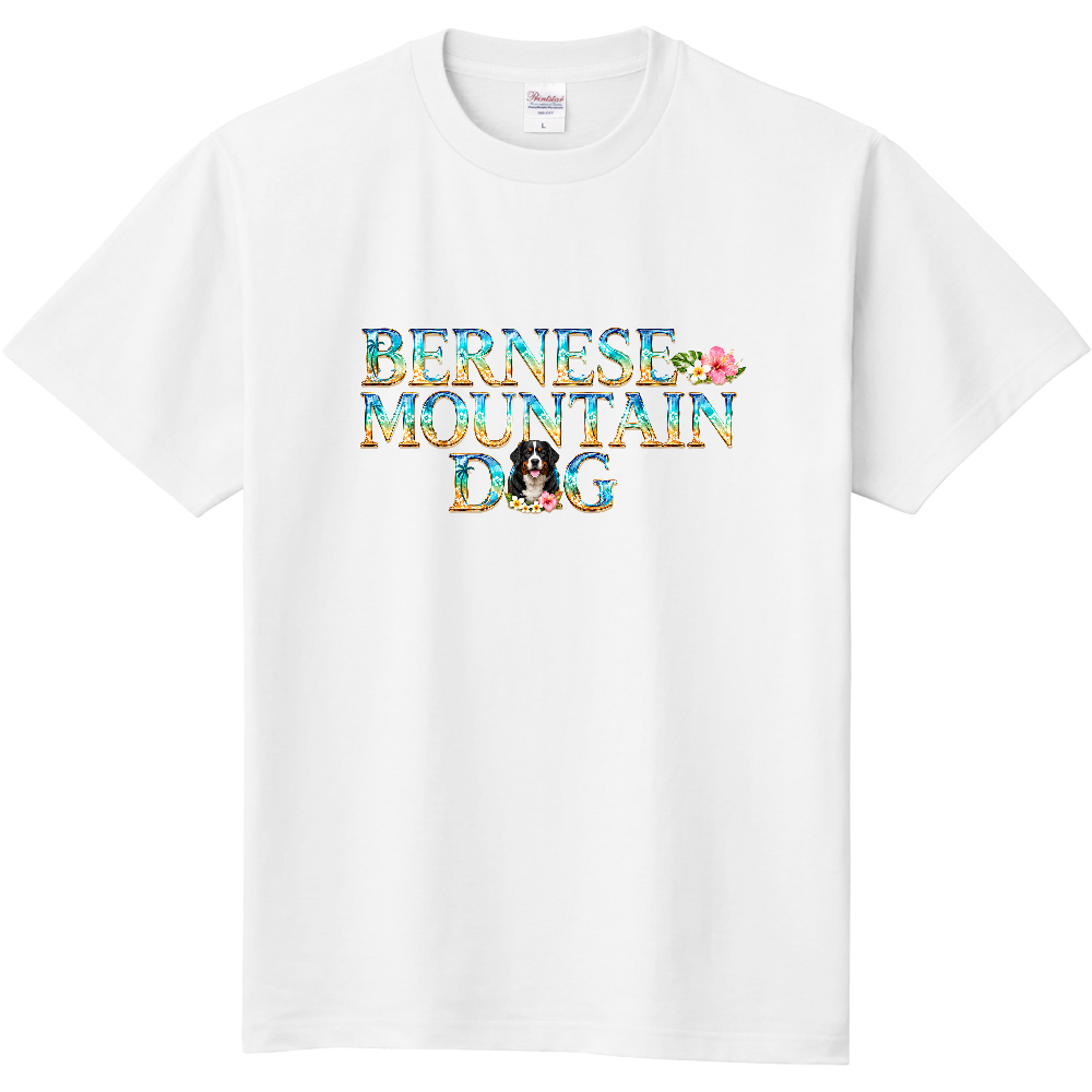 BERNESE MOUNTAIN DOG TROPICAL ROYAL FLOWER =「南国に咲く王者の花」 優雅で気品あるバーニーズマウンテンドッグを、華やかな花と高級感で表現したデザイン