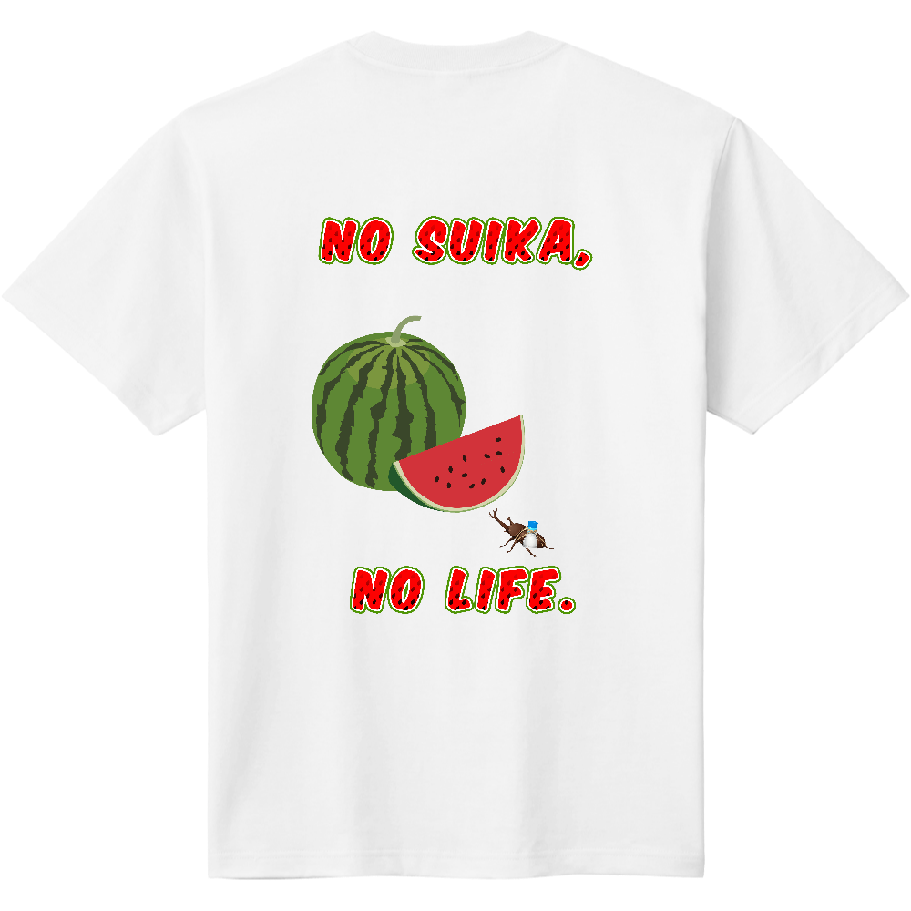 スイカＴシャツ＜カブトムシ（背負い・背面＞