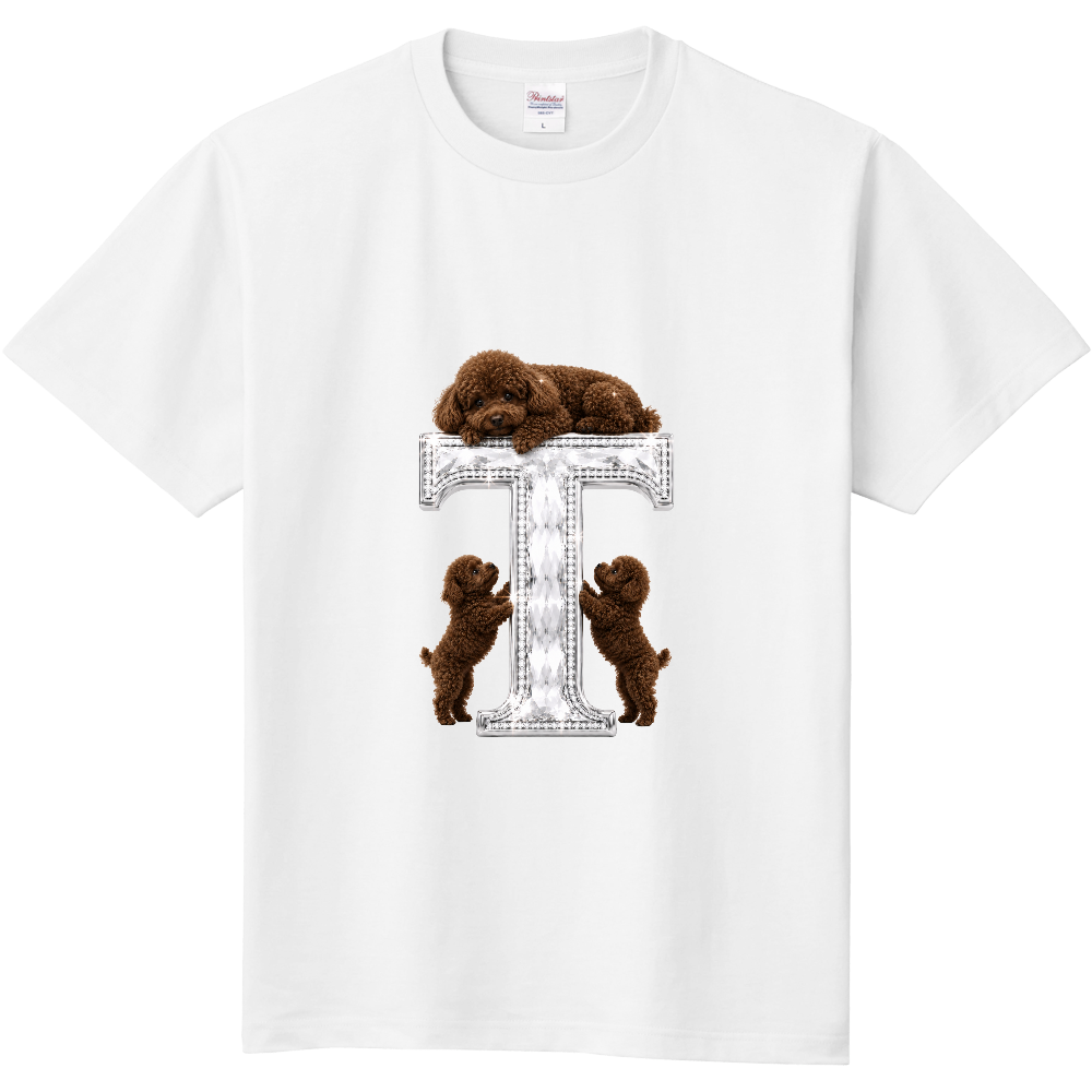Crystal T Initial – Toy Poodle Edition –  プラチナクリスタルに寄り添う、トイプードル親子の絆。