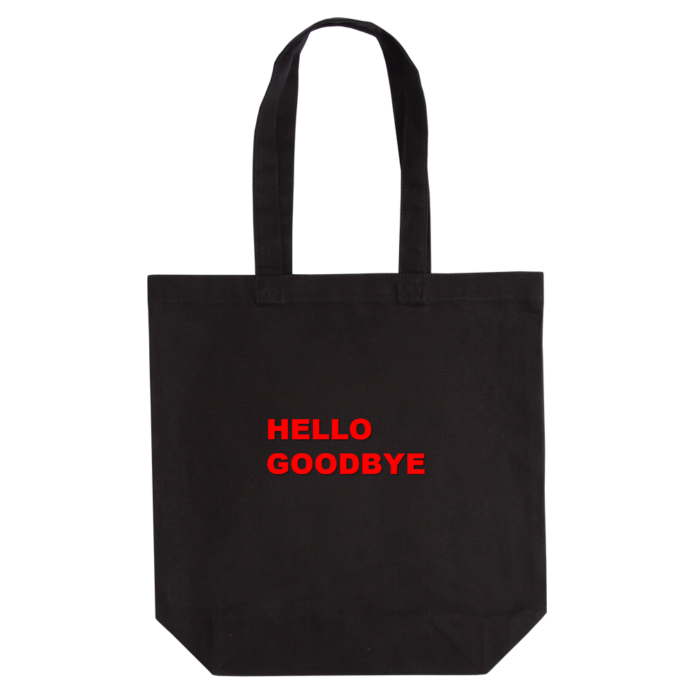 HELLO GOODBYE HAVE A NICE DAY（ハローグッバイ・ハブアナイスデイ）定番トートバッグ（M）【白プリントあり】No.5