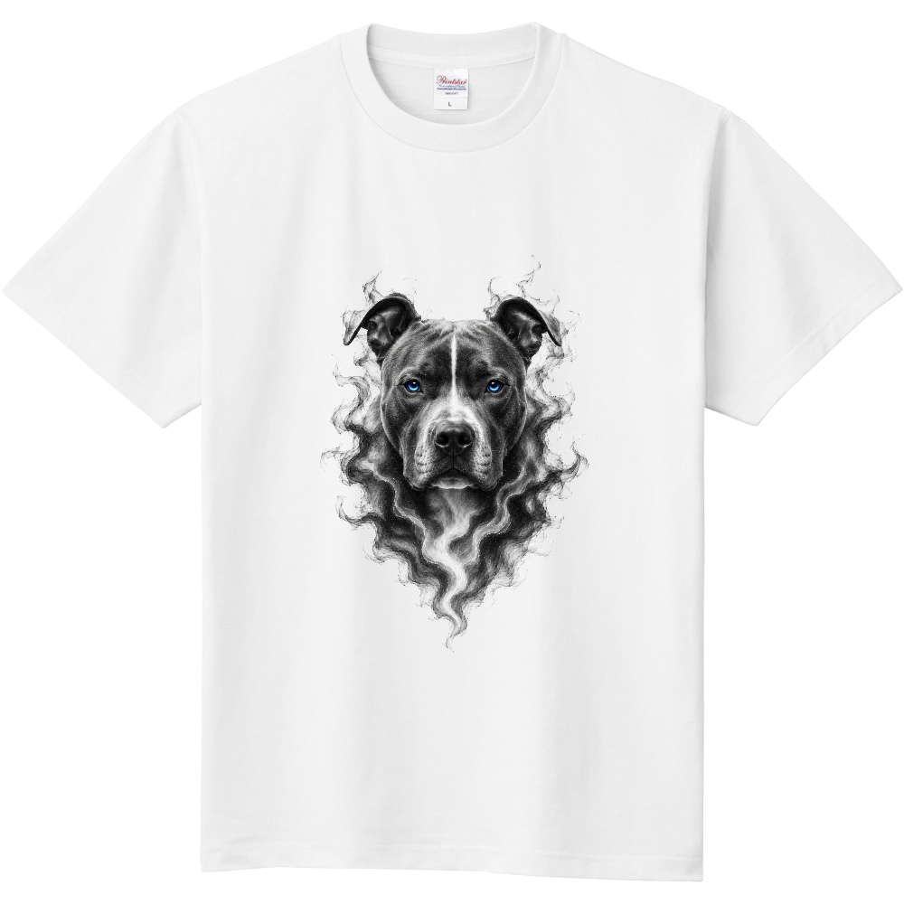 SMOKE SPIRIT PITBULL TEE ― ピットブル ― 圧倒的な存在感と力強さを、黒煙のアートで表現。静かな迫力を感じさせるラグジュアリーデザイン。