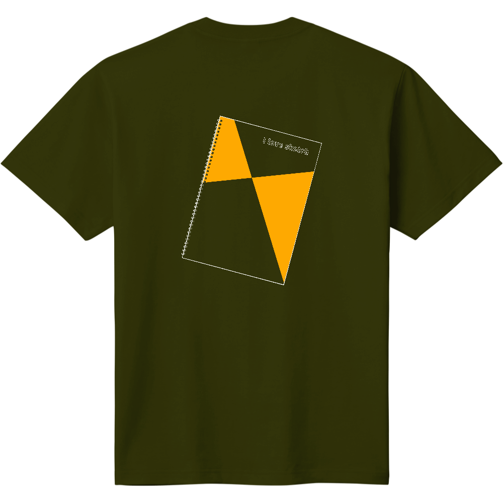 自由研究Tシャツ<スケッチブック(透過)・背面>