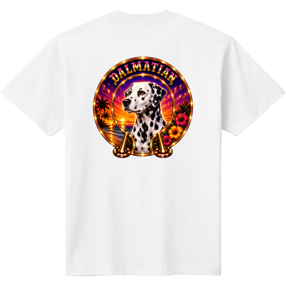 新シリーズ バックプリントコレクション TROPICAL LUXURY DOGS COLLECTION ― 南国の輝きと、愛犬の気高さを纏う。―DALMATIAN TROPICAL LUXURY BACK PRINT(ダルメシアン)