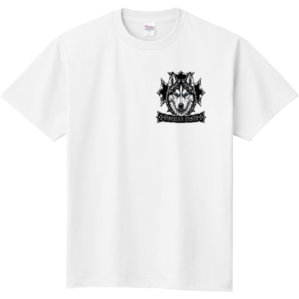 BLACK CRYSTAL CREST COLLECTION ― 愛犬の誇りを、胸元に輝かせる。 ―BLACK CRYSTAL CREST Tシャツ【シベリアンハスキー】