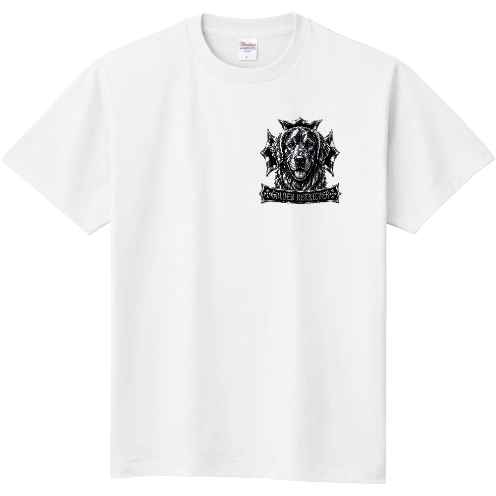 BLACK CRYSTAL CREST COLLECTION ― 愛犬の誇りを、胸元に輝かせる。 ―BLACK CRYSTAL CREST Tシャツ【ゴールデンレトリバー】