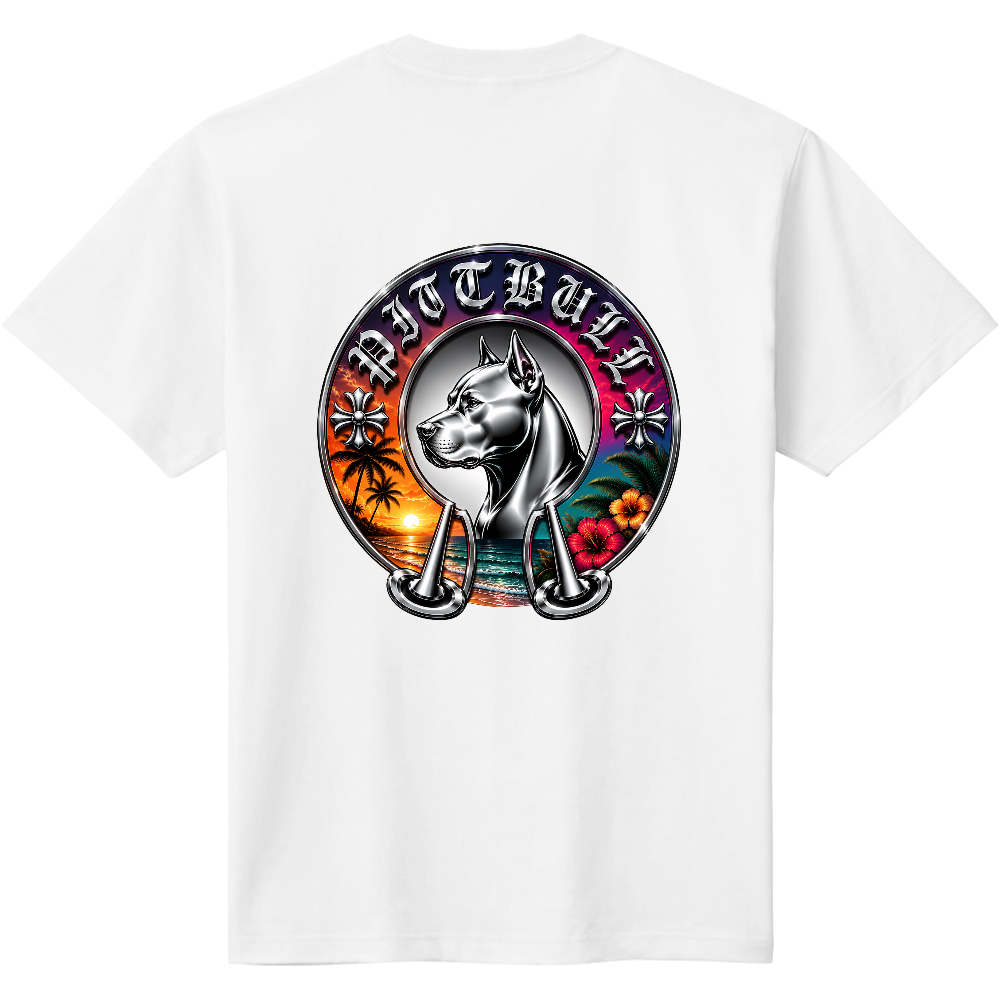 LIMITED TROPICAL CHROME BACK PRINT TEE – PITBULL(限定カラー)- ピットブル 限定カラー × バックプリント仕様。
