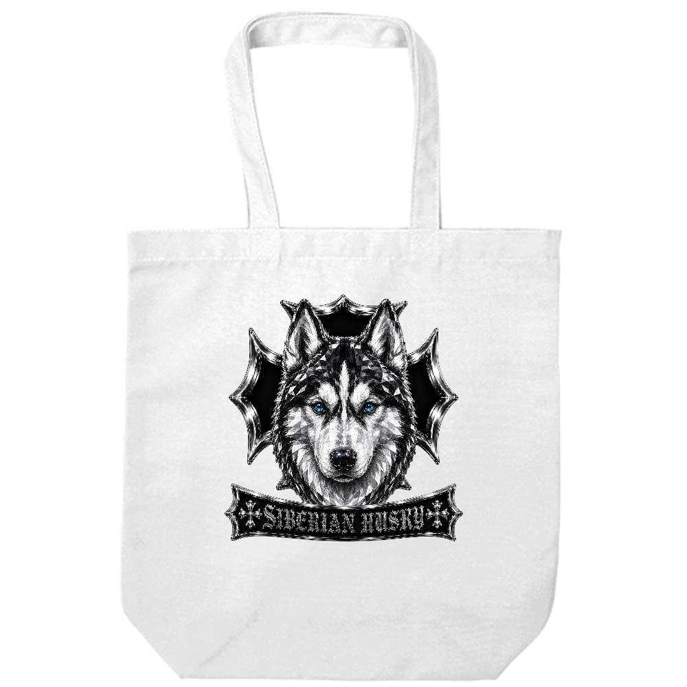 CRYSTAL CREST TOTE – SIBERIAN HUSKY(シベリアンハスキー)Tシャツシリーズから、待望のトートバッグが登場。