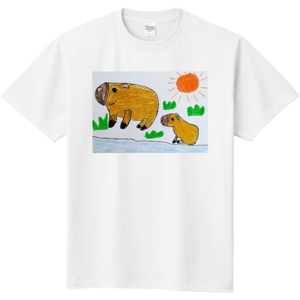 ナンギュー探検隊ムーちゃん画伯のカピバラのムアラTシャツ