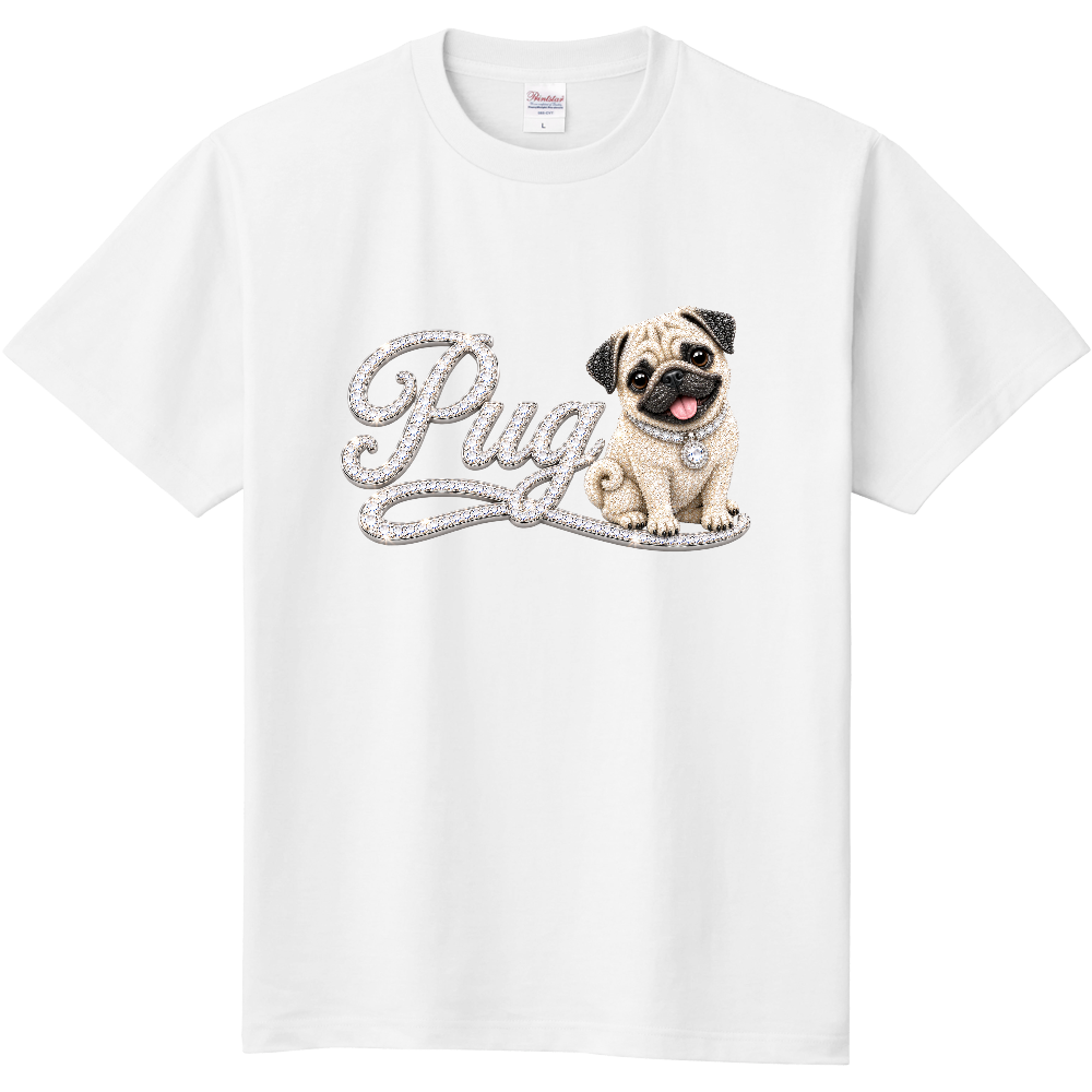 LUXURY CRYSTAL FRONT TEE – パグ