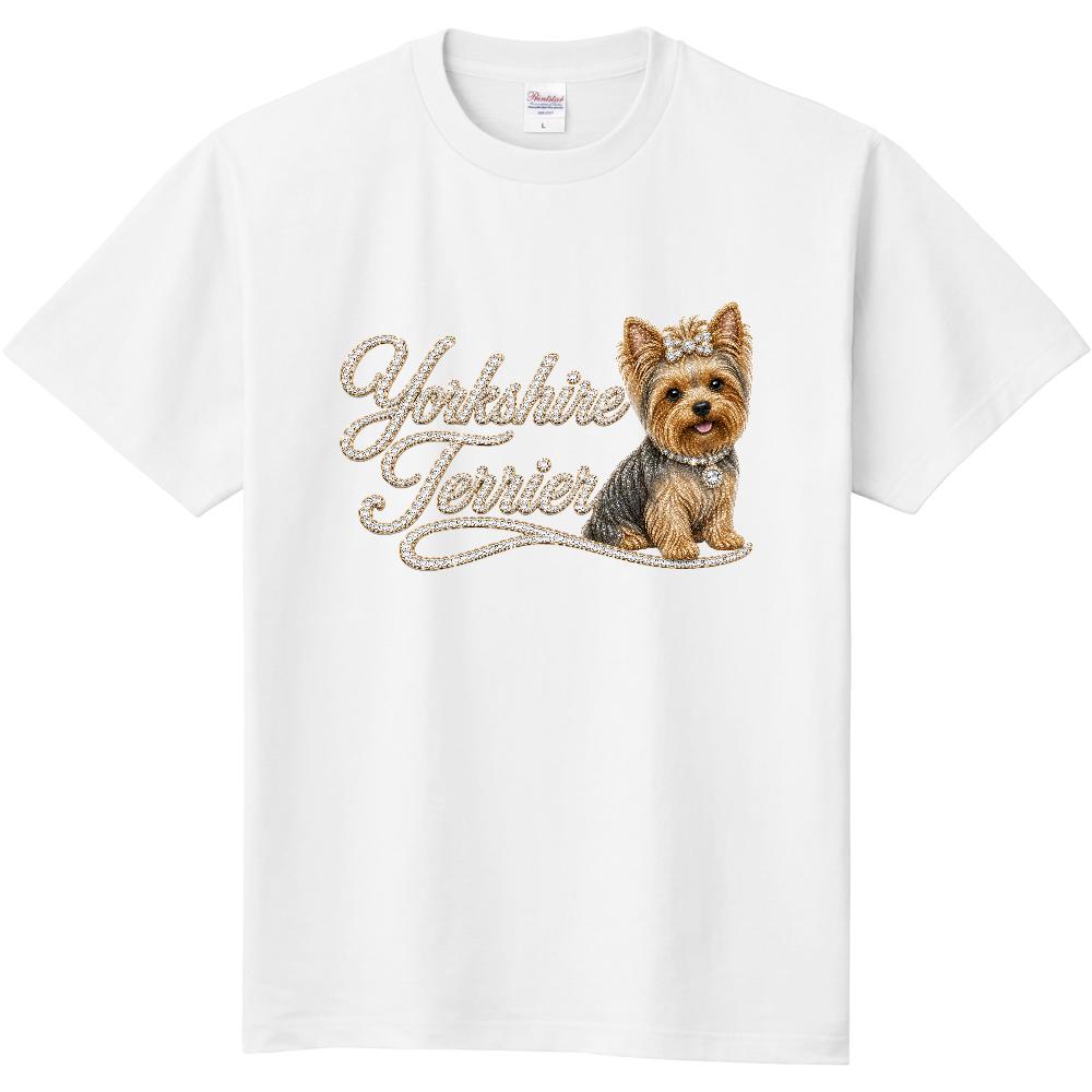 LUXURY CRYSTAL FRONT TEE – ヨークシャーテリア