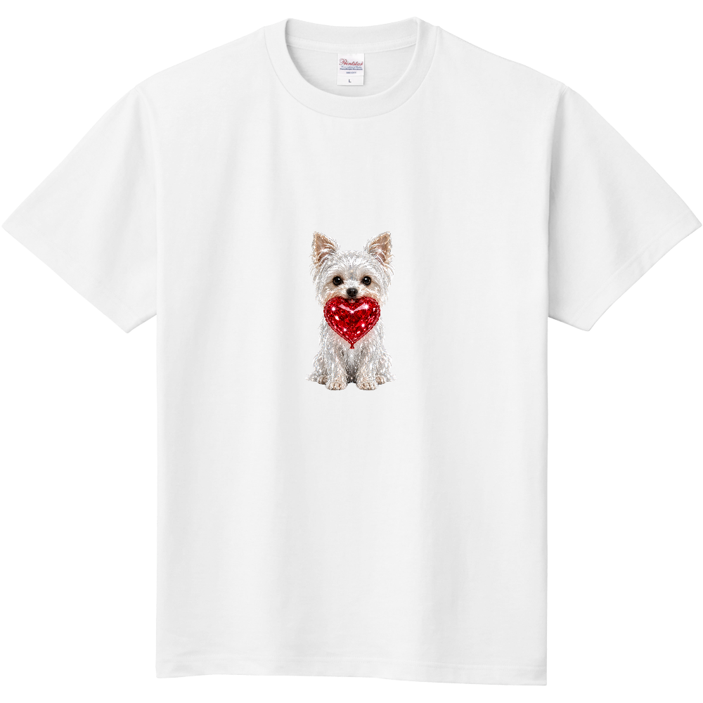 CRYSTAL HEART FRONT TEE – ヨークシャーテリア