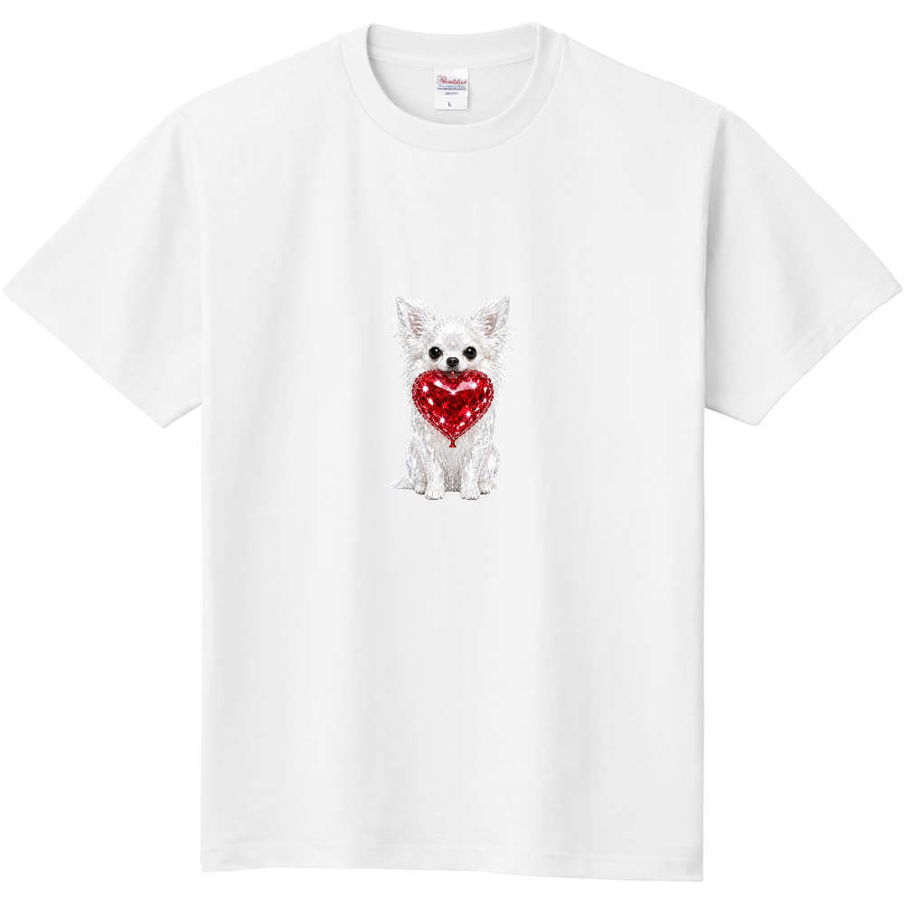 CRYSTAL HEART FRONT TEE – チワワ