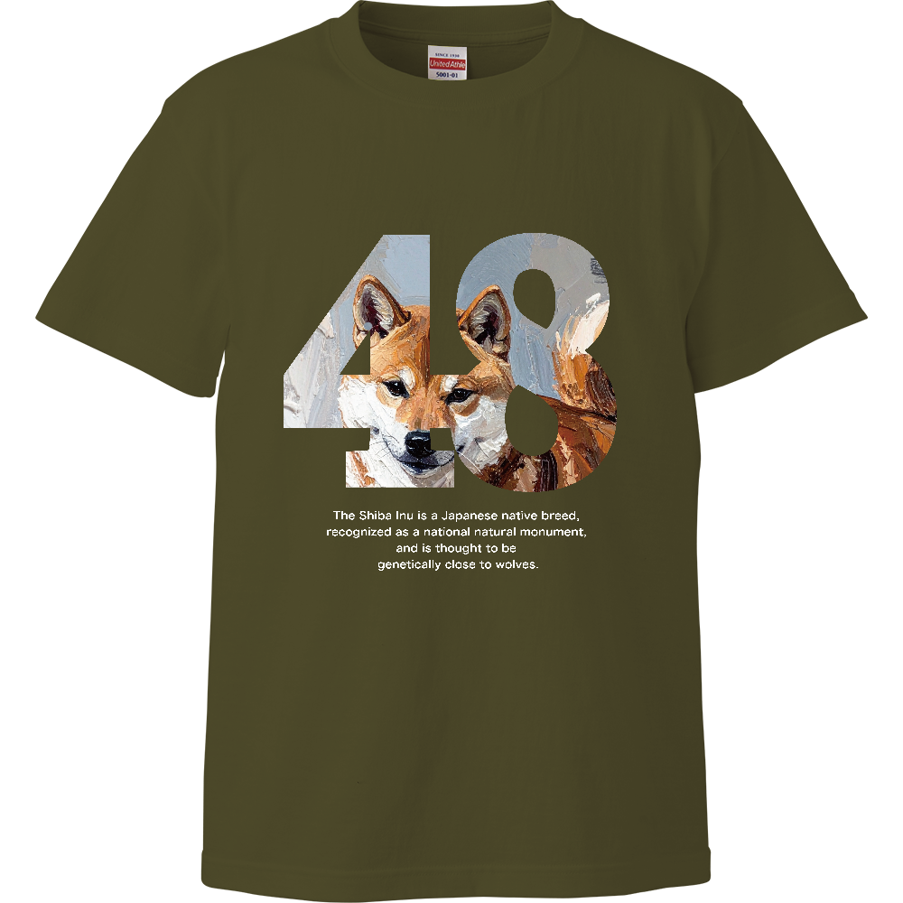 48（シバ）【やんのか柴】〈濃色用〉／柴犬 Tシャツ［5.6oz  High］