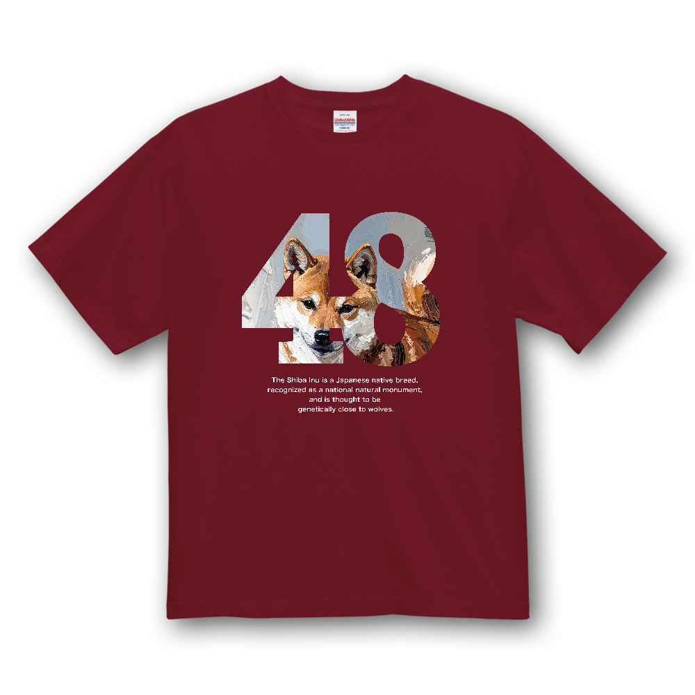 48（シバ）【やんのか柴】〈濃色用〉／柴犬 Tシャツ［4.7oz］