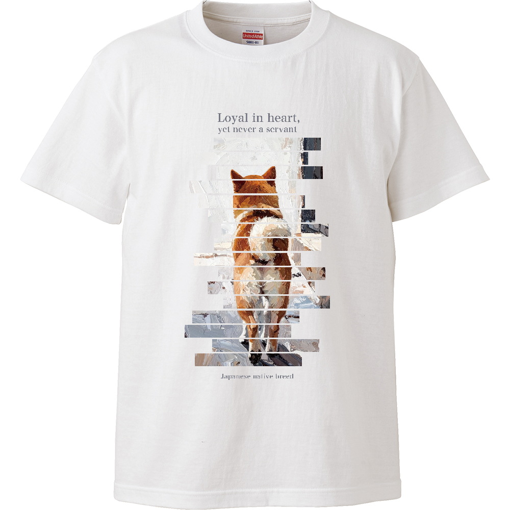 巻尾後ろ姿  【バックシャン柴】／柴犬 Tシャツ［5.6oz  High］