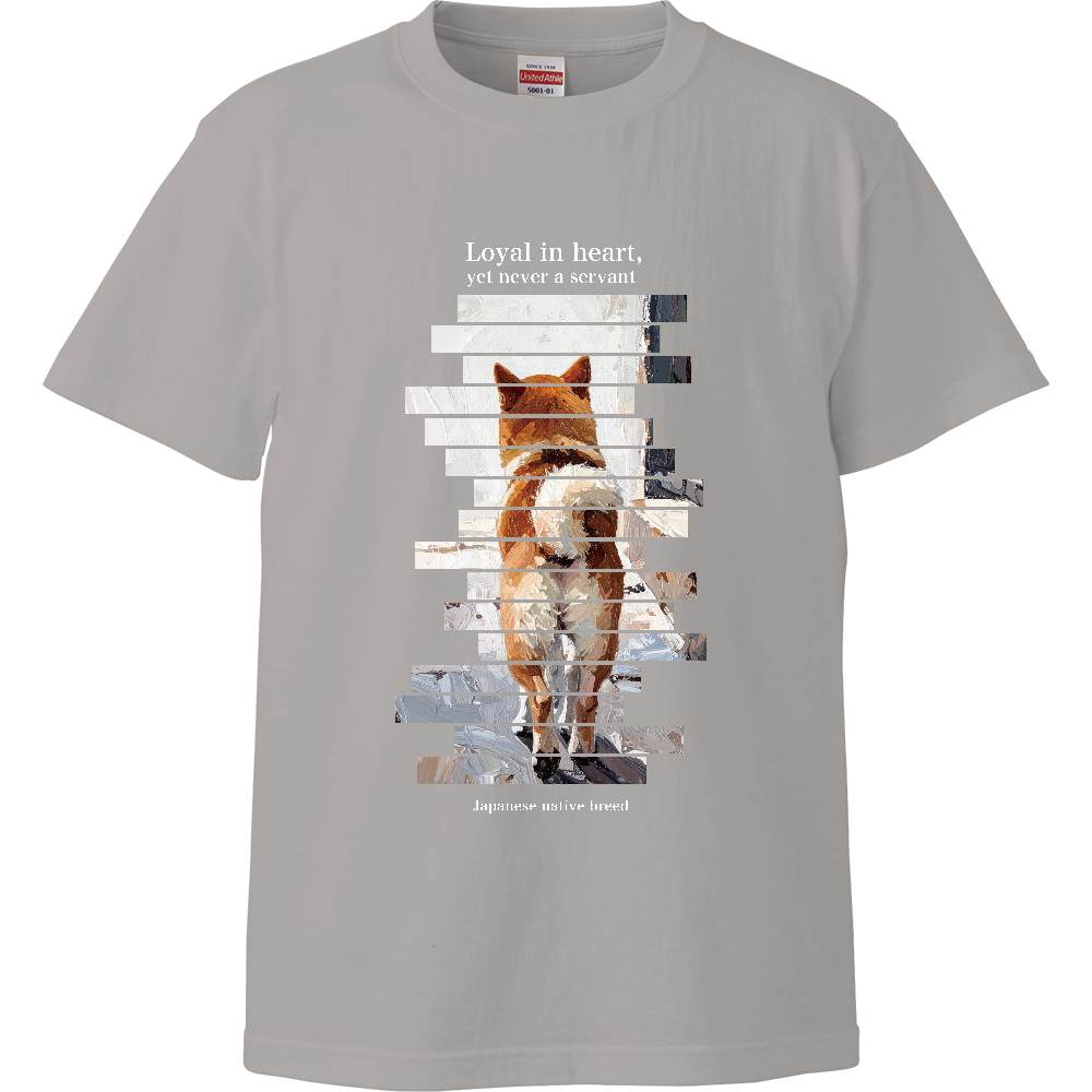 巻尾後ろ姿  【バックシャン柴】〈濃色用〉／柴犬 Tシャツ［5.6oz  High］