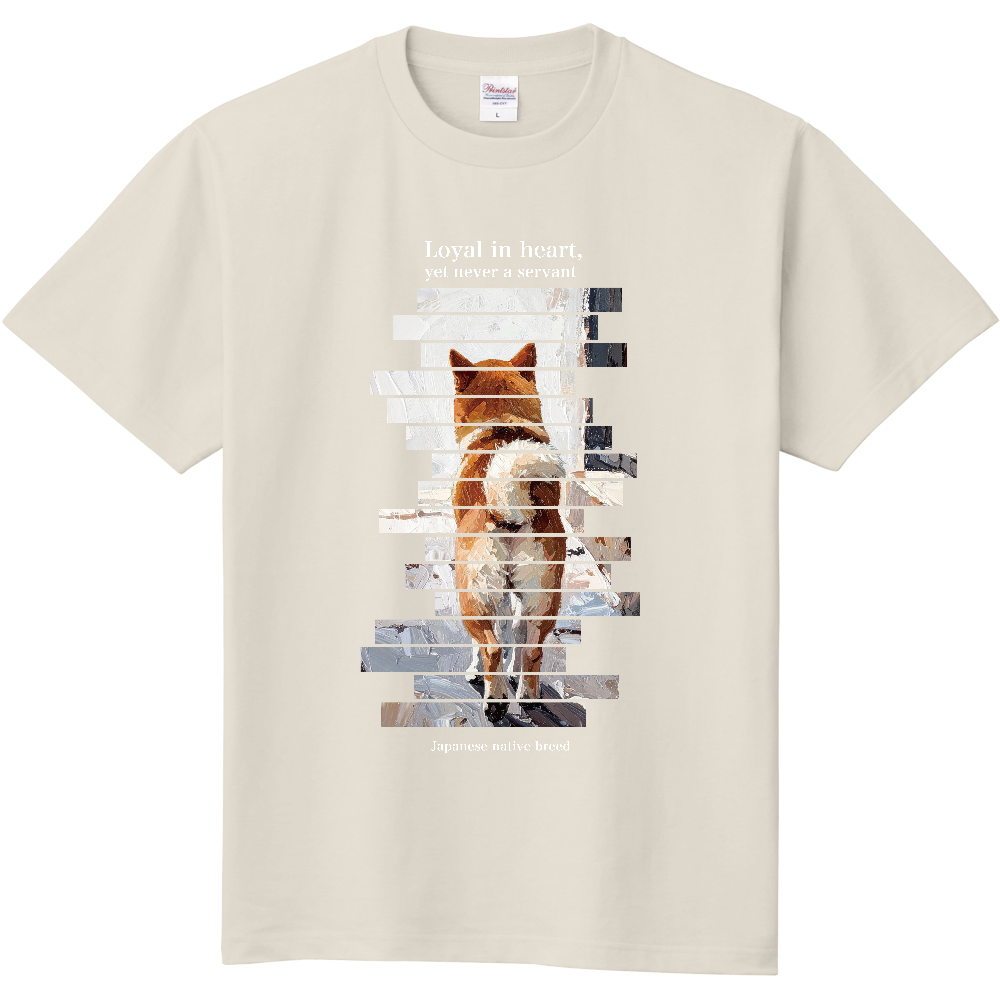 巻尾後ろ姿  【バックシャン柴】〈濃色用〉／柴犬 Tシャツ［5.6oz］