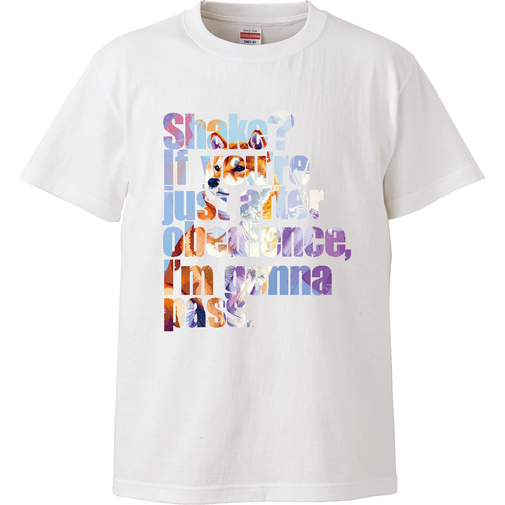 「お手はパスで」【ペイント柴】／柴犬 Tシャツ［5.6oz  High］