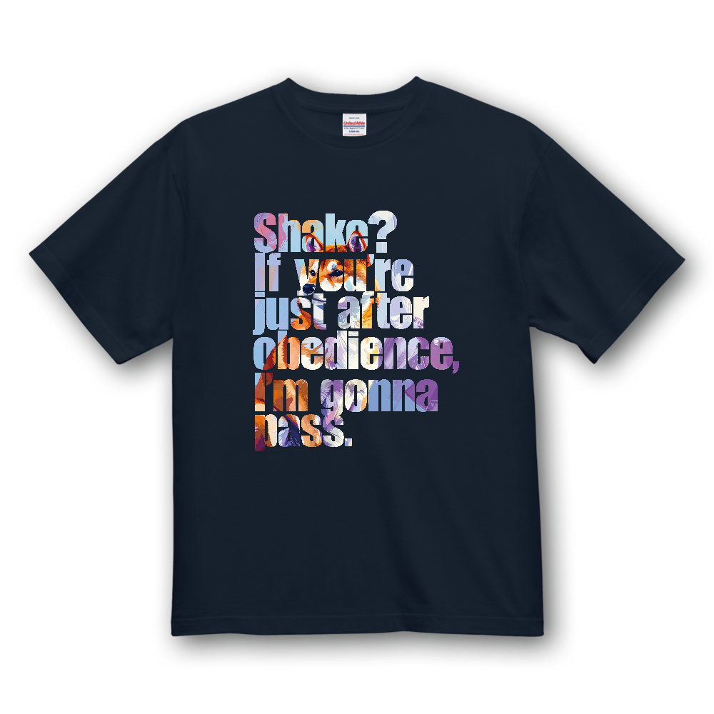 「お手はパスで」【ペイント柴】〈濃色用〉／柴犬 Tシャツ［4.7oz］