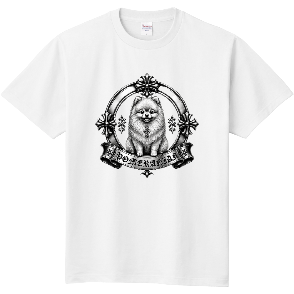 Crystal Emblem Front Big Print Tee – Pomeranian Smile Edition(ポメラニアン)