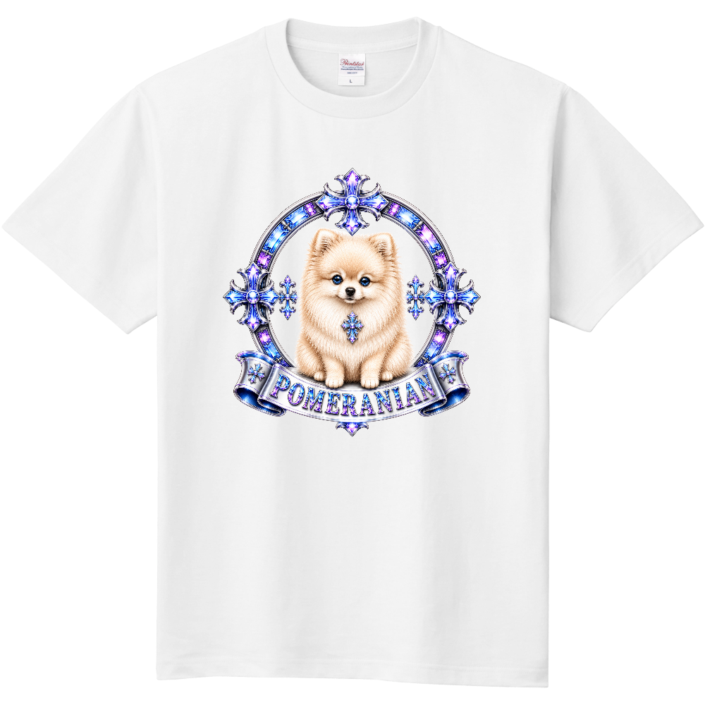 Crystal Emblem Front Big Print Tee – Pomeranian Crystal Edition(ポメラニアン)