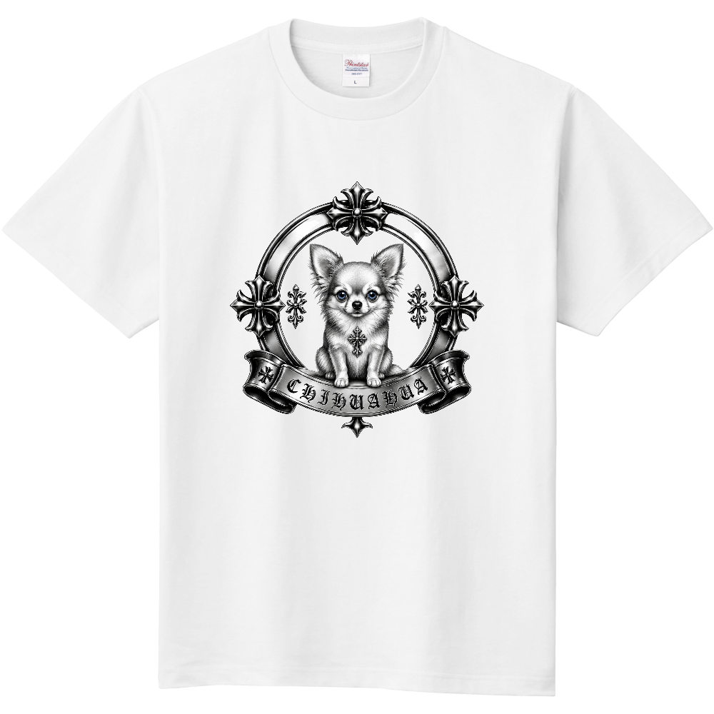 Crystal Emblem Front Big Print Tee – Chihuahua Classic Edition（チワワ）