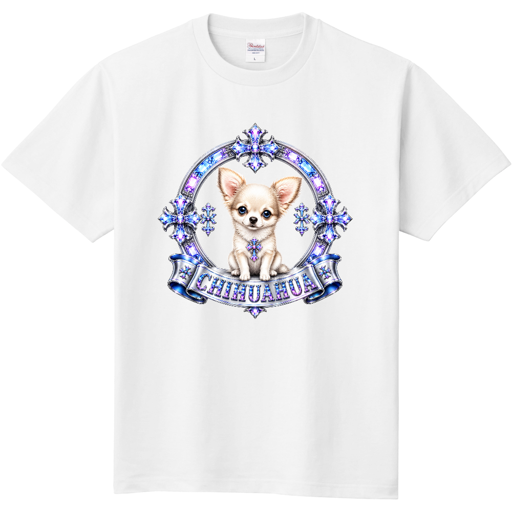 Crystal Emblem Front Big Print Tee – Chihuahua Puppy Edition（チワワ）
