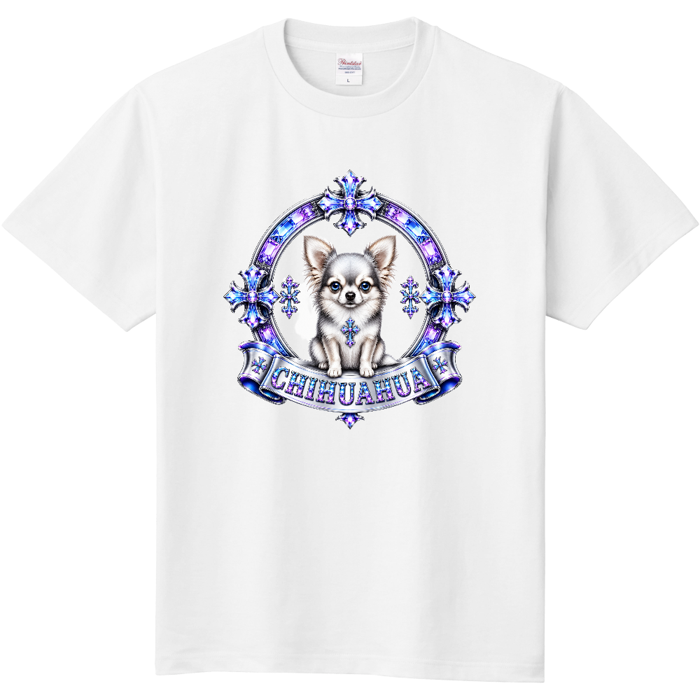 Crystal Emblem Front Big Print Tee – Chihuahua Crystal Edition(チワワ)