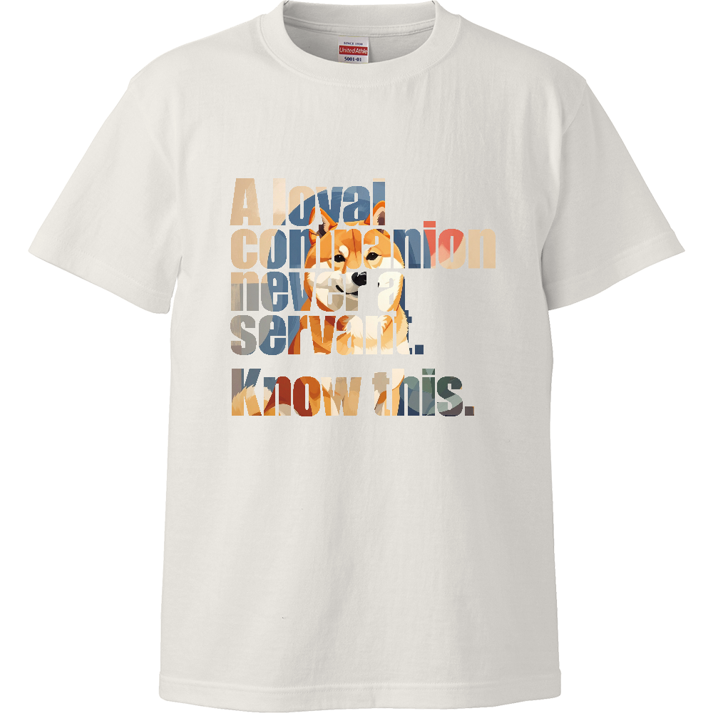 「相棒であって下僕ではない」【レトロポップ柴】〈濃色用〉／柴犬 Tシャツ［5.6oz  High］