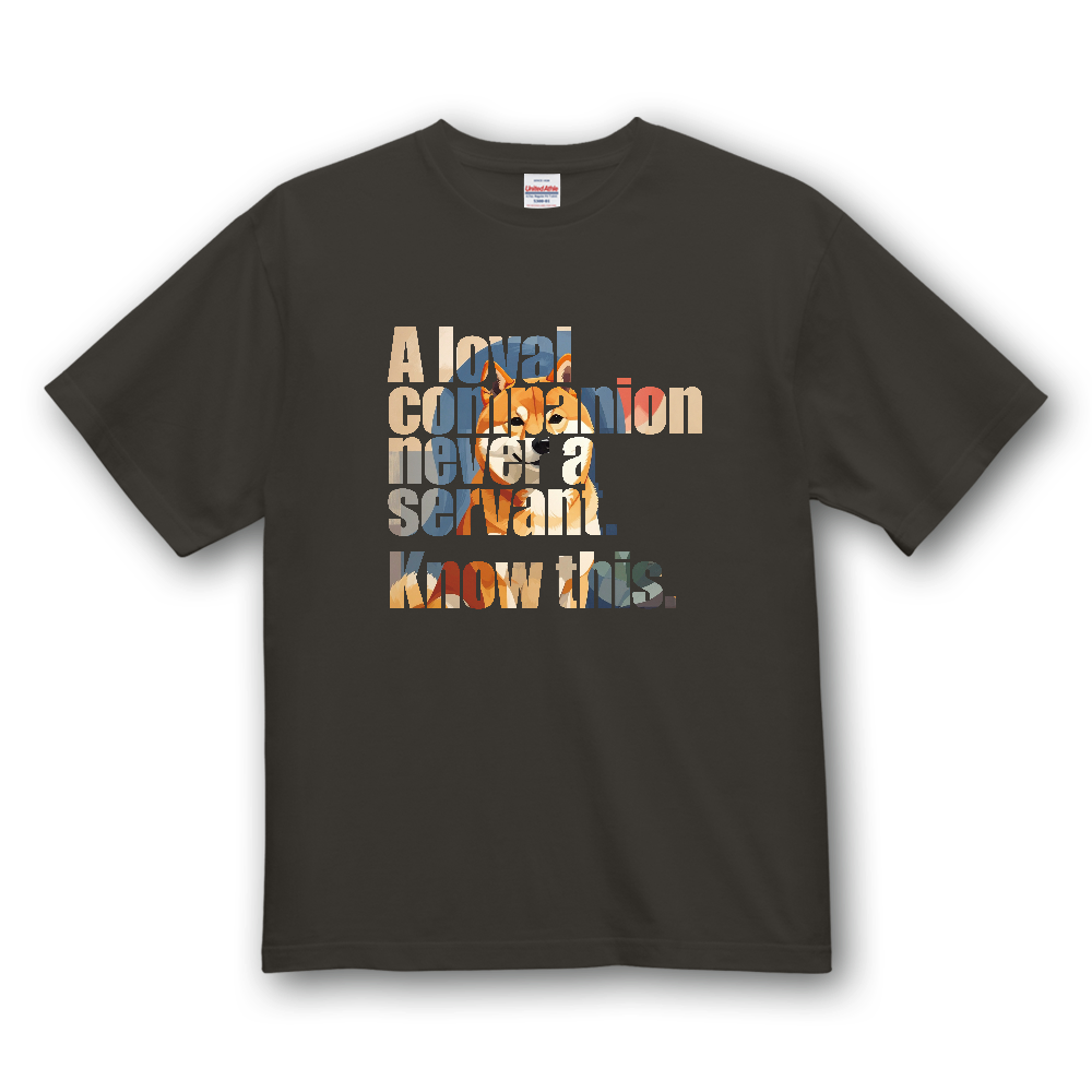 「相棒であって下僕ではない」【レトロポップ柴】〈濃色用〉／柴犬 Tシャツ［4.7oz］