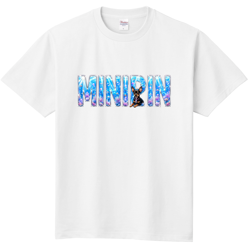 Ocean Jewel Crystal Front Print Tee – MINIATURE PINSCHER（ミニチュアピンシャー）