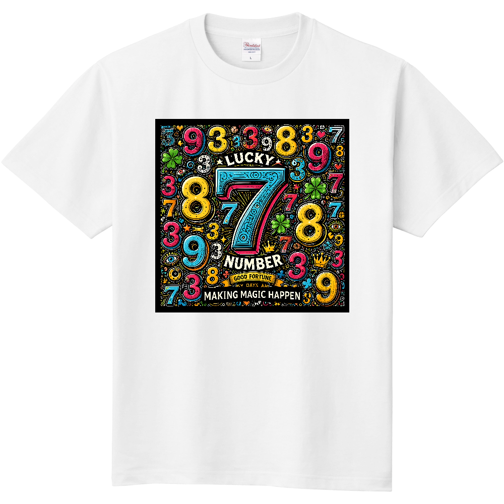 ラッキーナンバーセブン 3Dポップグラフィティ アメカジストリートTシャツ