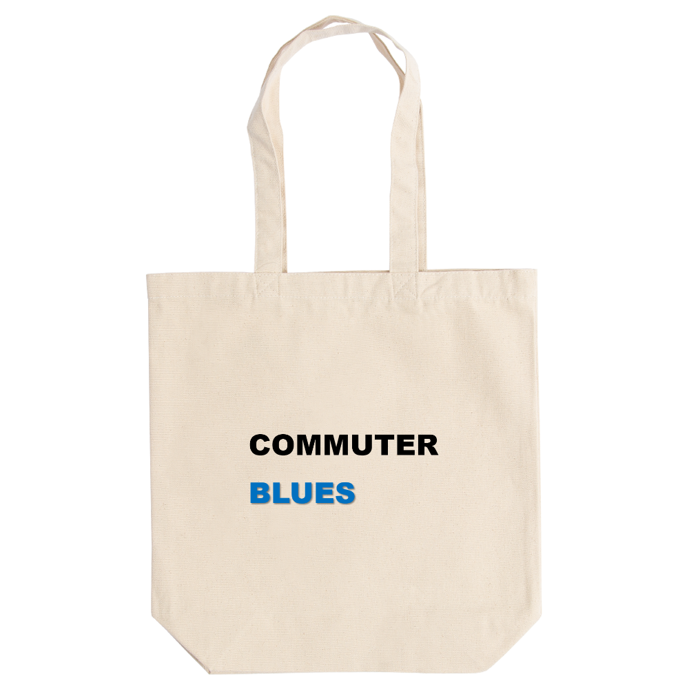 COMMUTER BLUES（コミューター・ブルース）定番トートバッグ（M）【白プリントあり】
