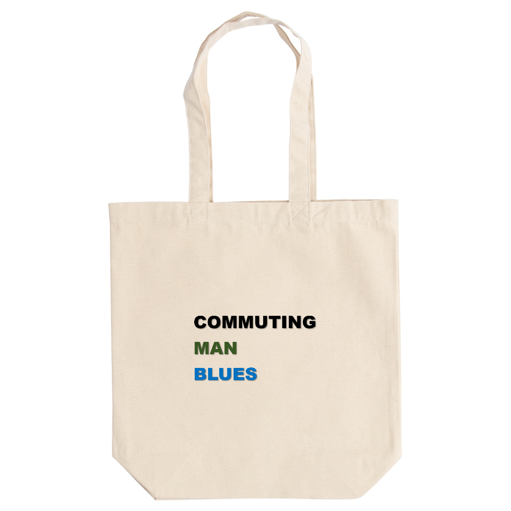 COMMUTING MAN BLUES（コミューティング・マン・ブルース）定番トートバッグ（M）【白プリントあり】