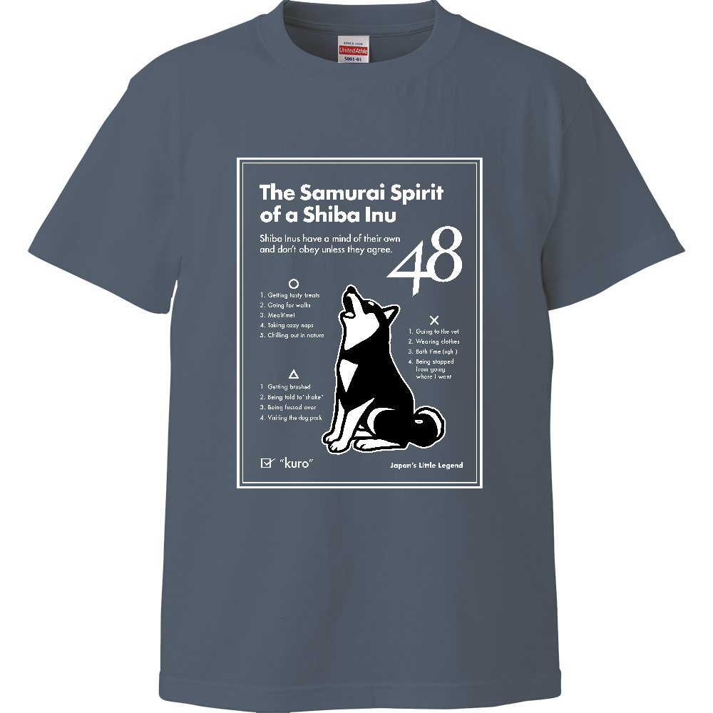柴犬嗜好図【黒毛】〈濃色用〉／柴犬 Tシャツ［5.6oz  High］