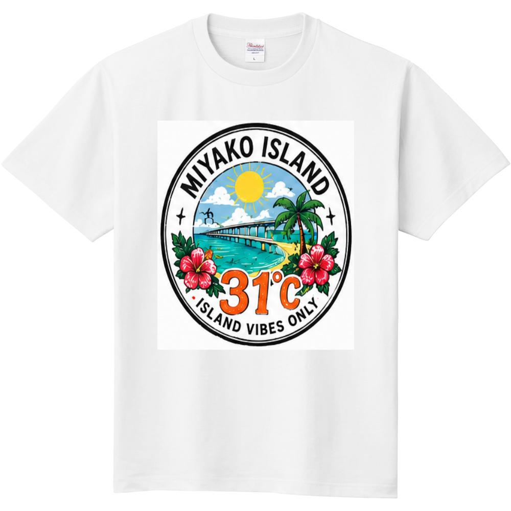 31℃MIYAKOISLAND 半袖シャツ ラウンドバッジ