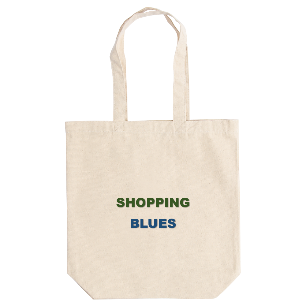 SHOPPING BLUES （ショッピング・ブルース）定番トートバッグ（M）【白プリントあり】