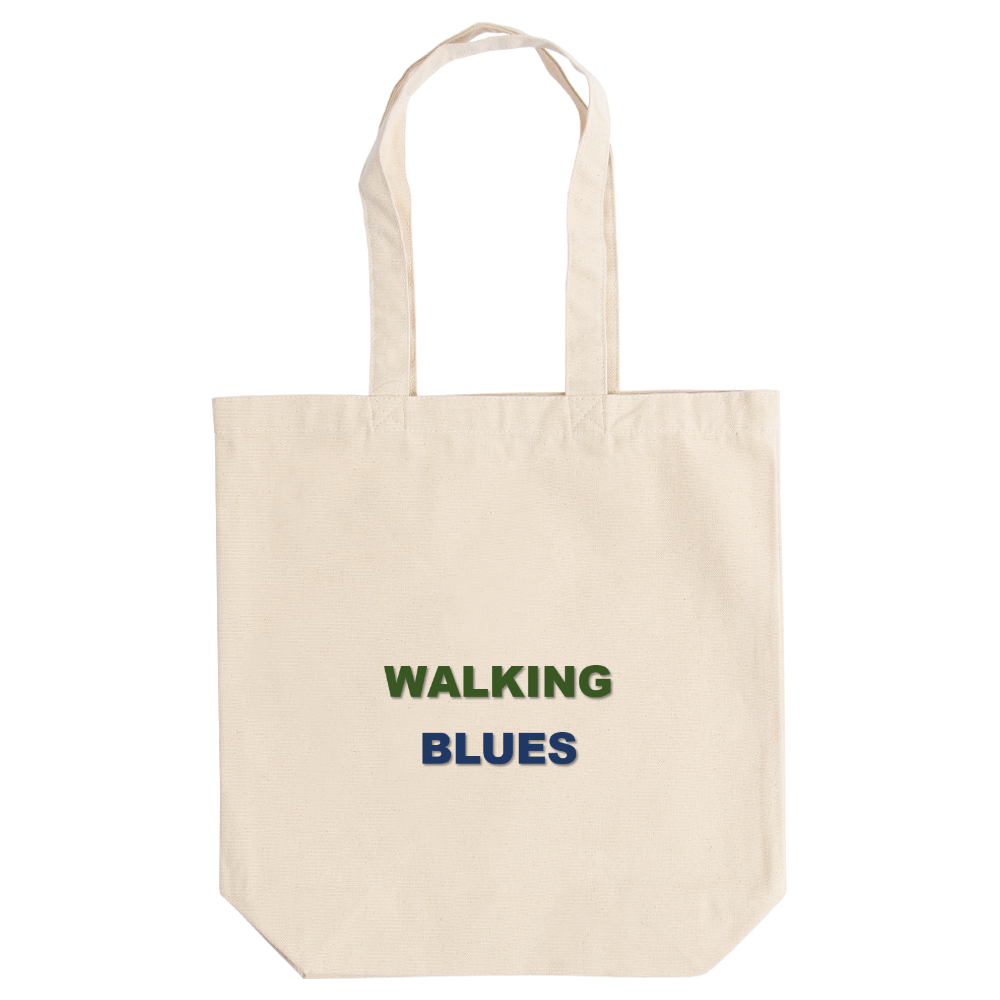 WALKING BLUES (ウォーキング・ブルース) 定番トートバッグ(M)【白プリントあり】