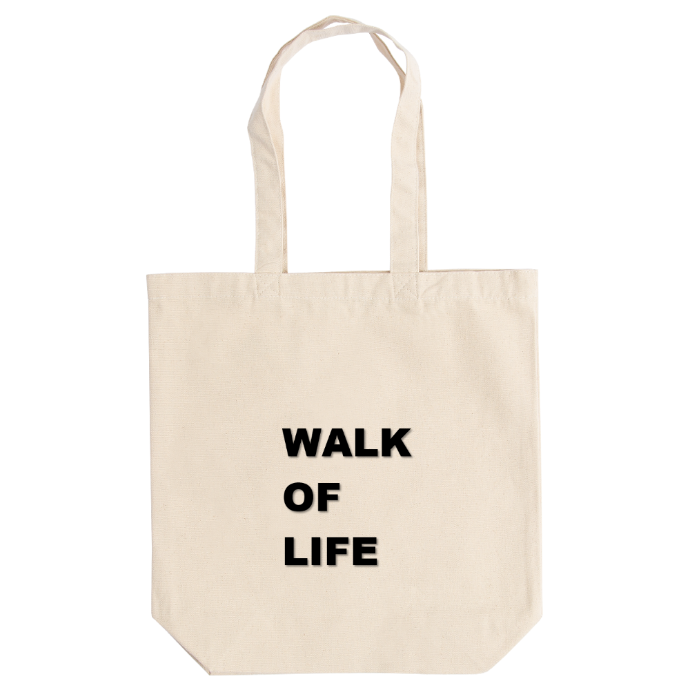 WALK OF LIFE （ウォーク・オブ・ライフ）定番トートバッグ（M）【白プリントあり】