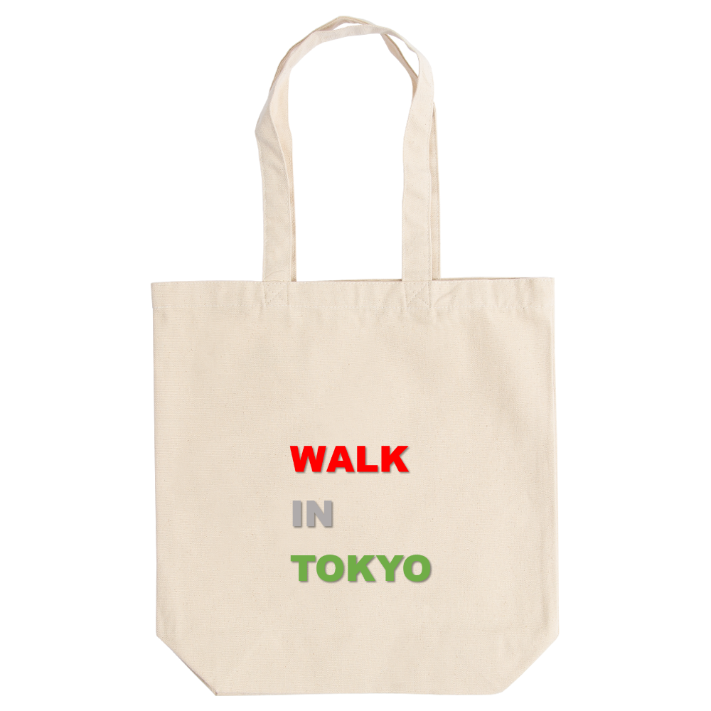 WALK IN TOKYO（ウォーク・イン・トウキョウ）定番トートバッグ（M）【白プリントあり】No.2