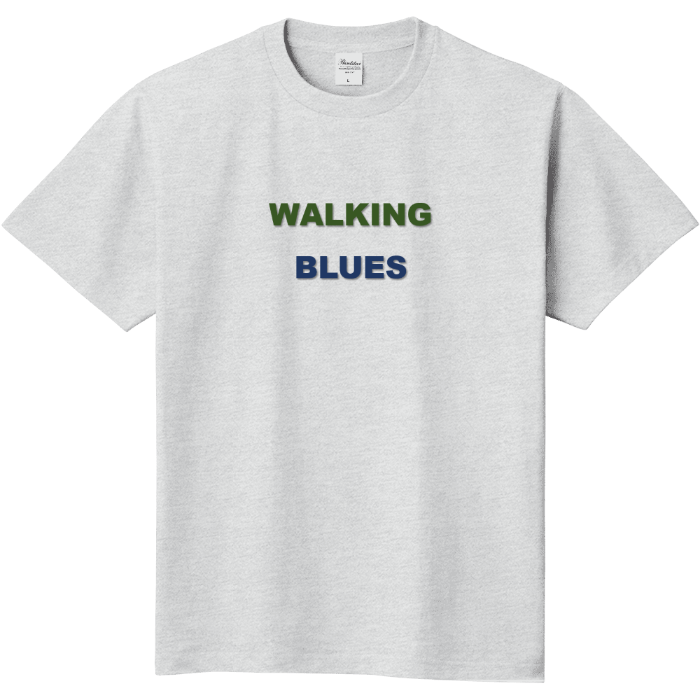 WALKING BLUES （ウォーキング・ブルース）　定番Tシャツ・アッシュ