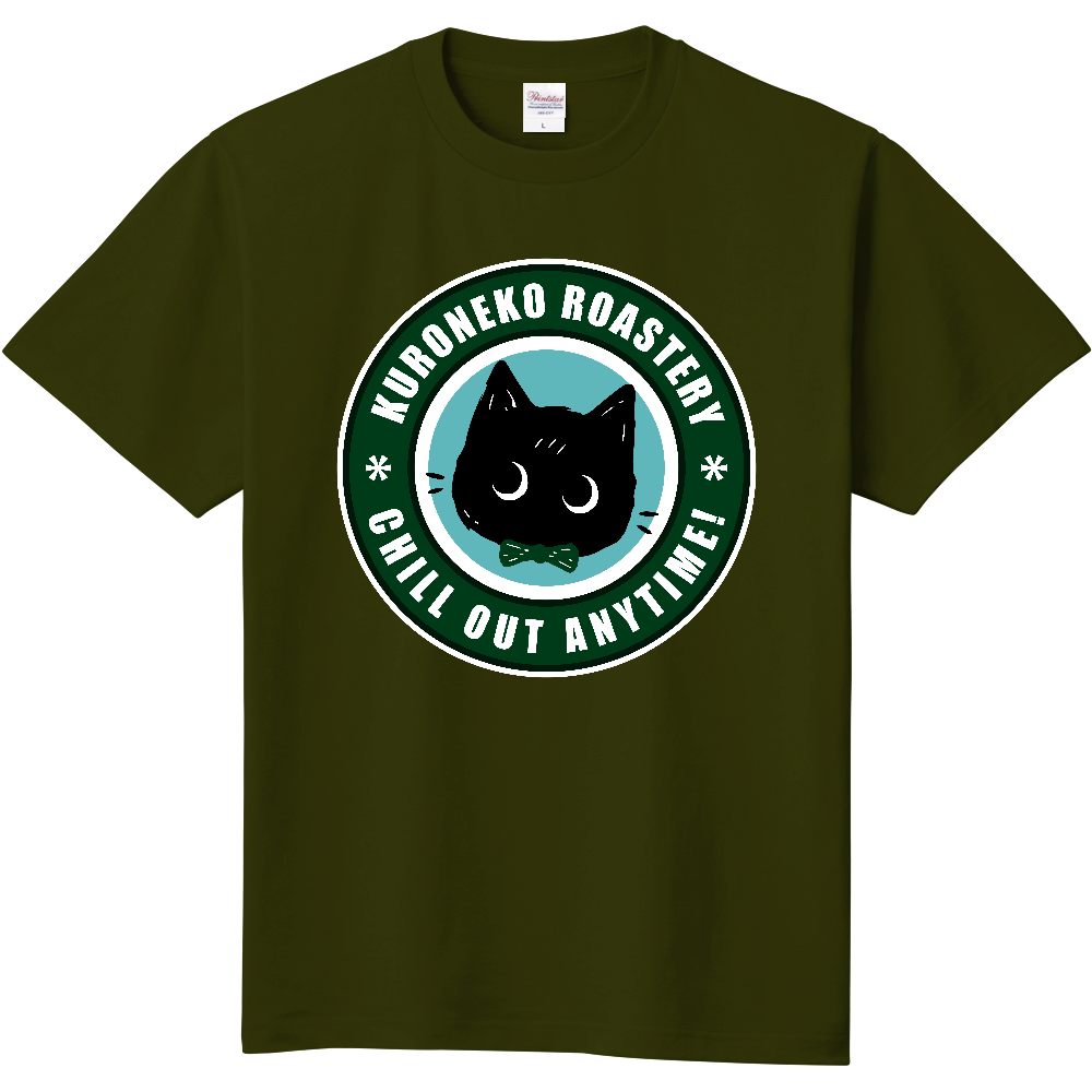 黒猫 カフェ風ロゴ type01