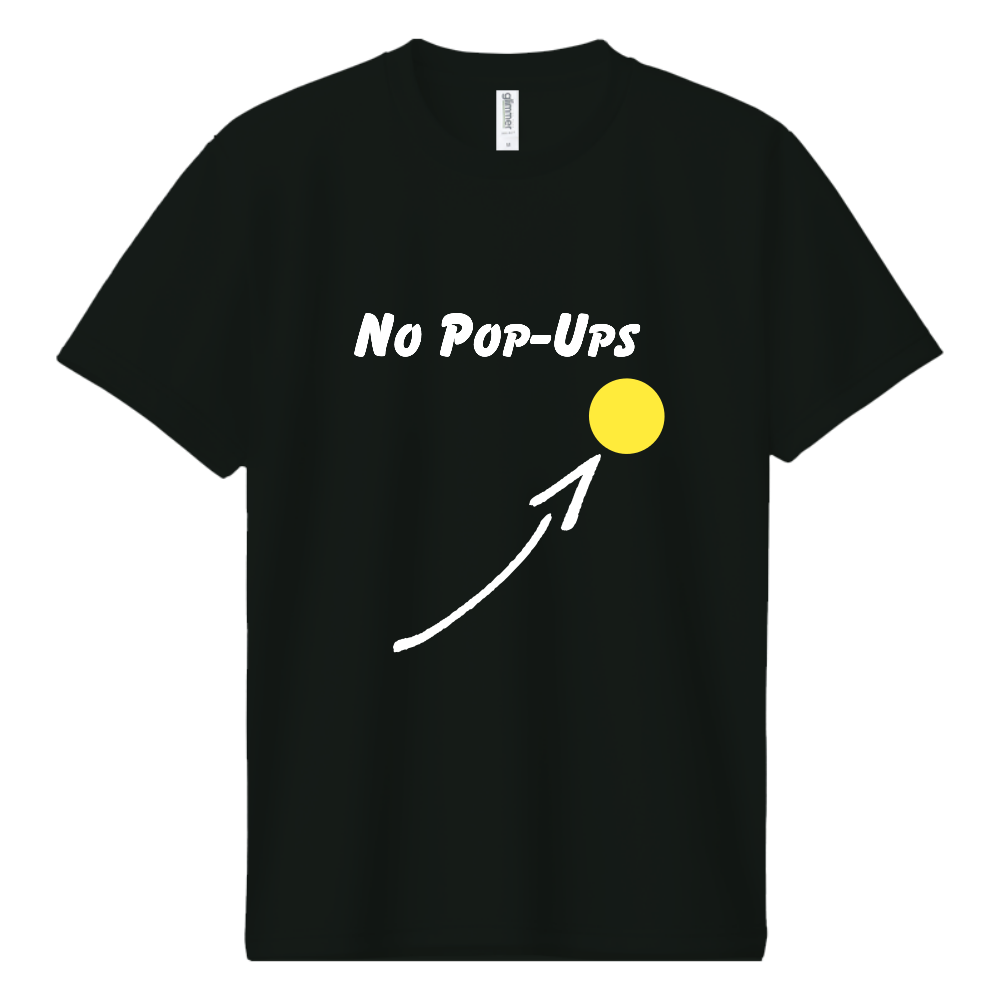 (表のみ)　No pop ups ドライTシャツ(黒イメージ)