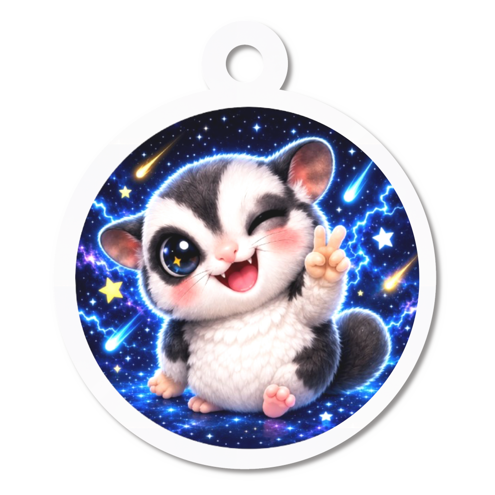 キラキラおめめのフクロモモンガ☆アクリルキーホルダー