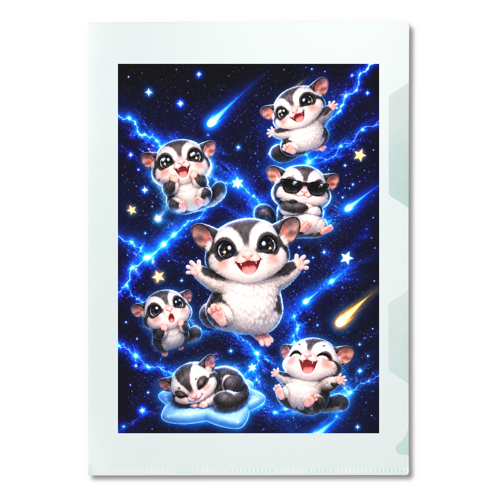 ☆キラキラおめめのフクロモモンガ☆クリアファイル